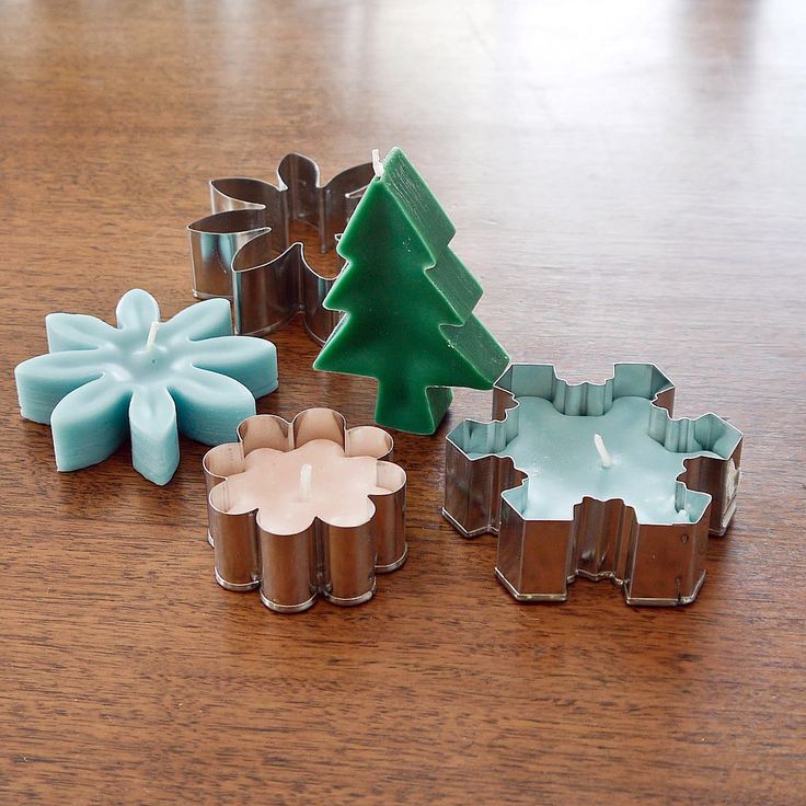 Christmas cookie cutter candles