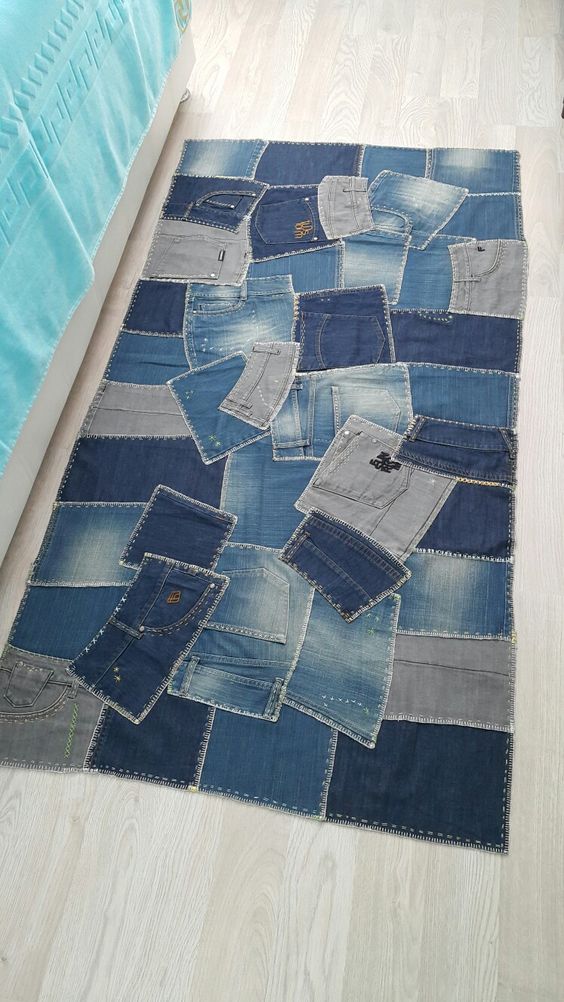 alfombras hechas con jeans viejos 6