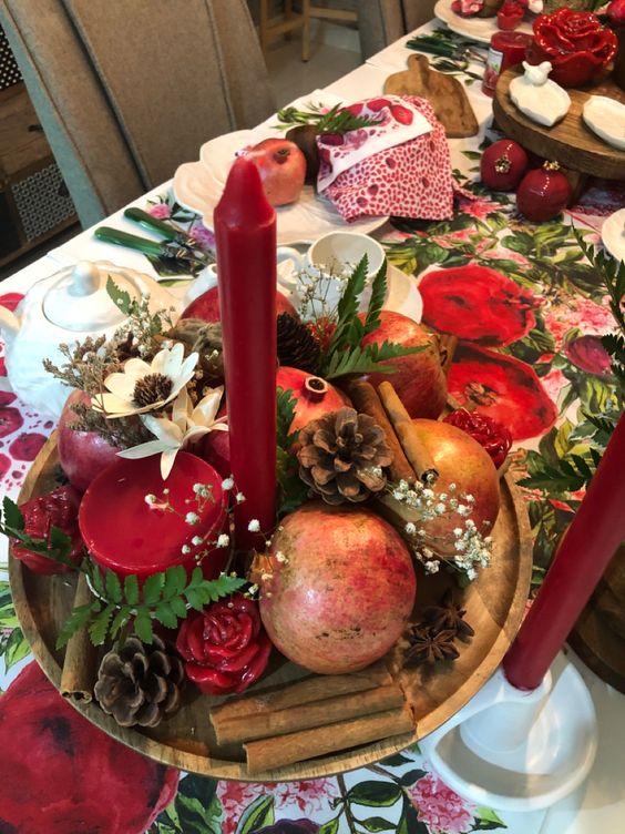 arreglos de mesa de navidad hechos con frutas 1
