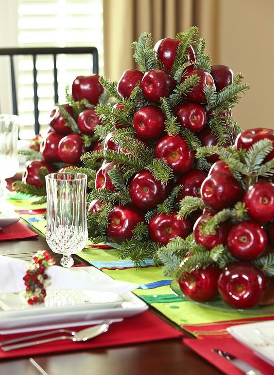 arreglos de mesa de navidad hechos con frutas 3