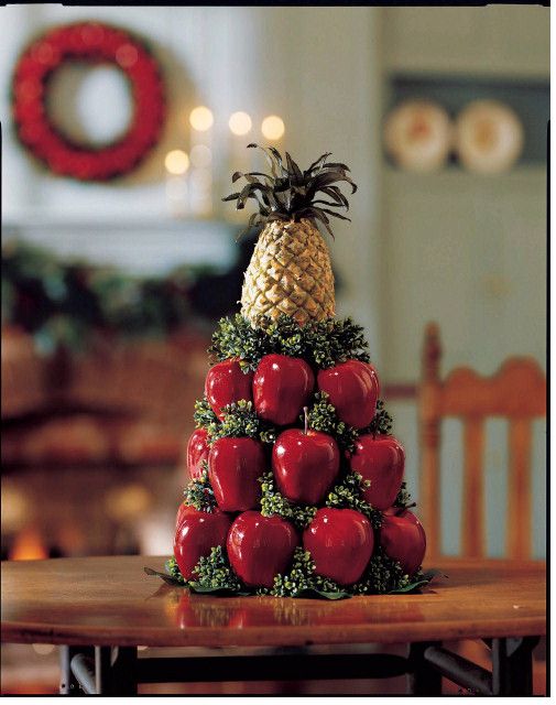 arreglos de mesa de navidad hechos con frutas 7
