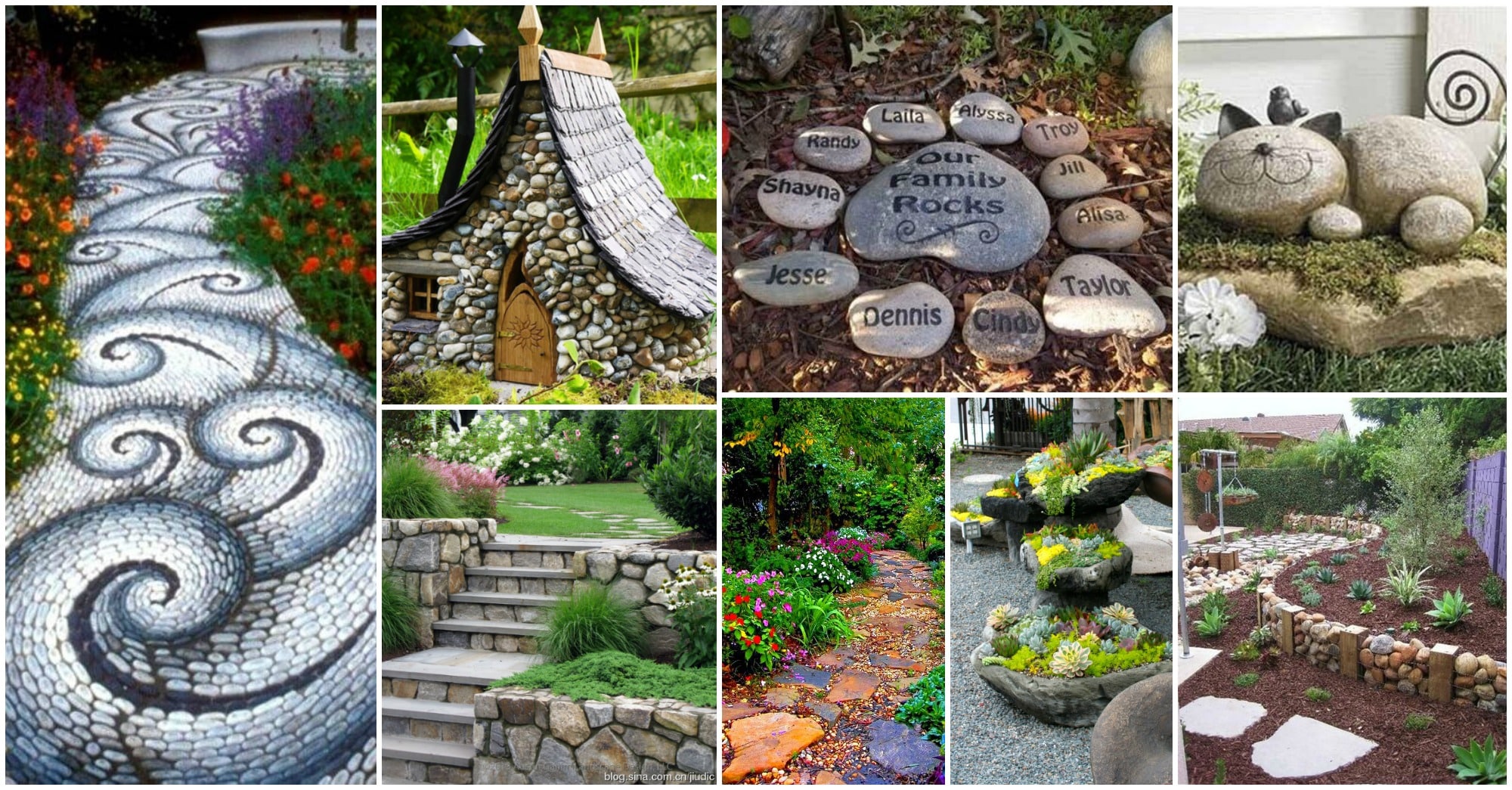 artesanias ideas jardines con piedras