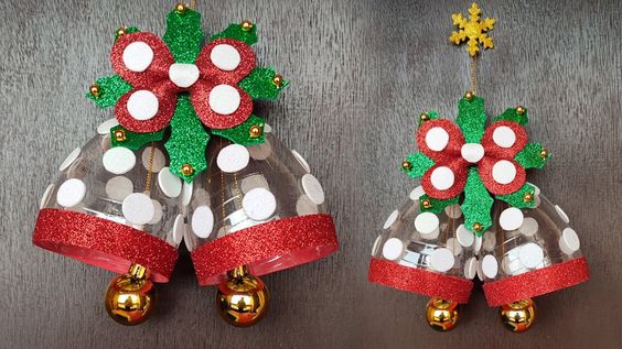 campanas navidenas hechas con material reciclado 5