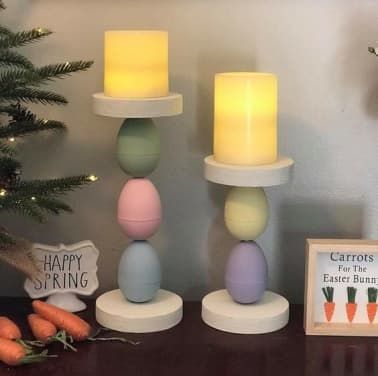 candelabros hechos con huevos de pascua 3