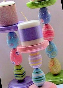 candelabros hechos con huevos de pascua 6