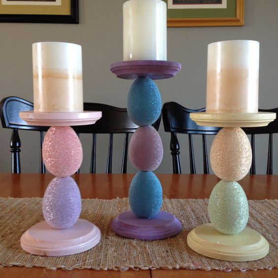 candelabros hechos con huevos de pascua 7