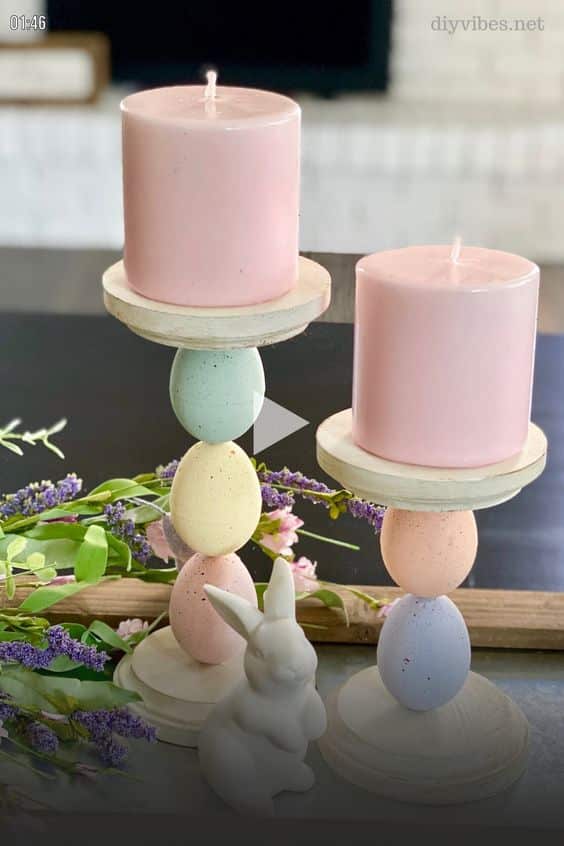 candelabros hechos con huevos de pascua 8