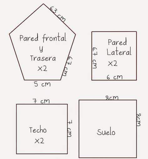 casitas navidenas con carton y fieltro