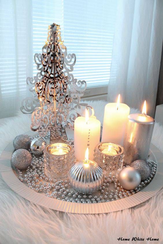centro de mesa de navidad con velas 2