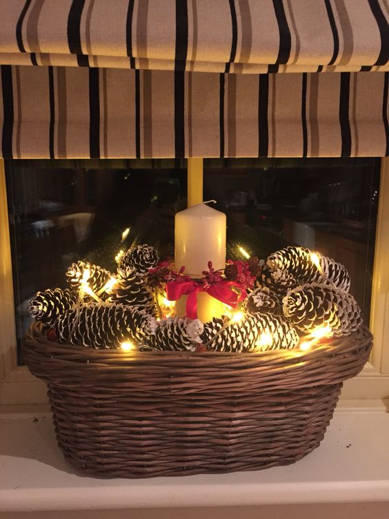 cestos o canastas para crear decoraciones navidenas 1