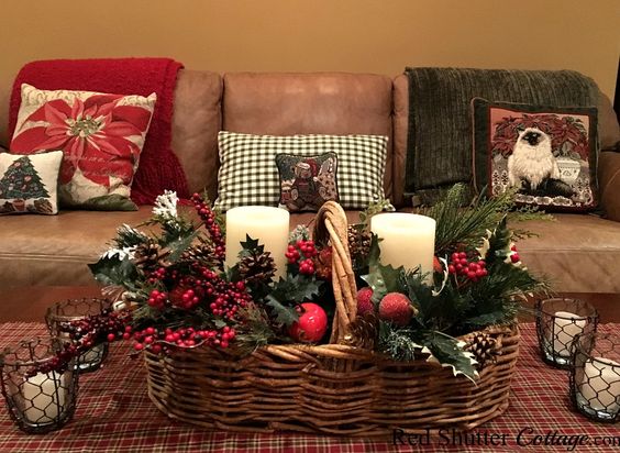 cestos o canastas para crear decoraciones navidenas 3