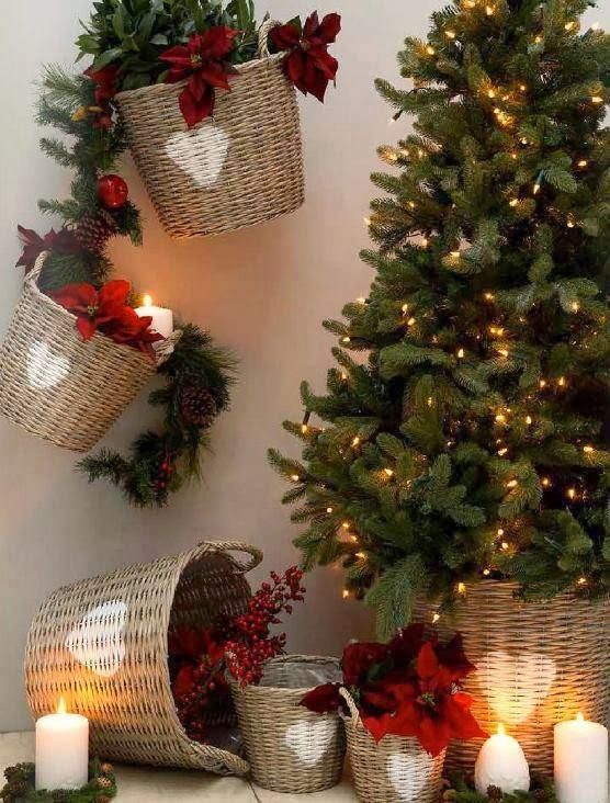 cestos o canastas para crear decoraciones navidenas 6