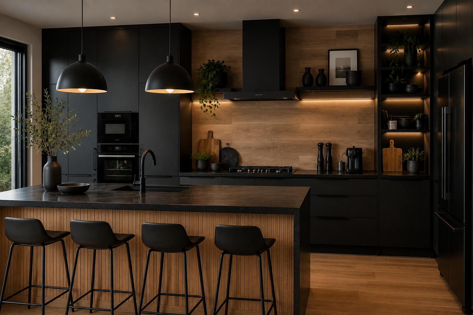 Cocinas en negro y madera que elevan tu espacio Cocinas en negro y madera que elevan tu espacio cocinas en negro y madera que elevan tu espacio 3