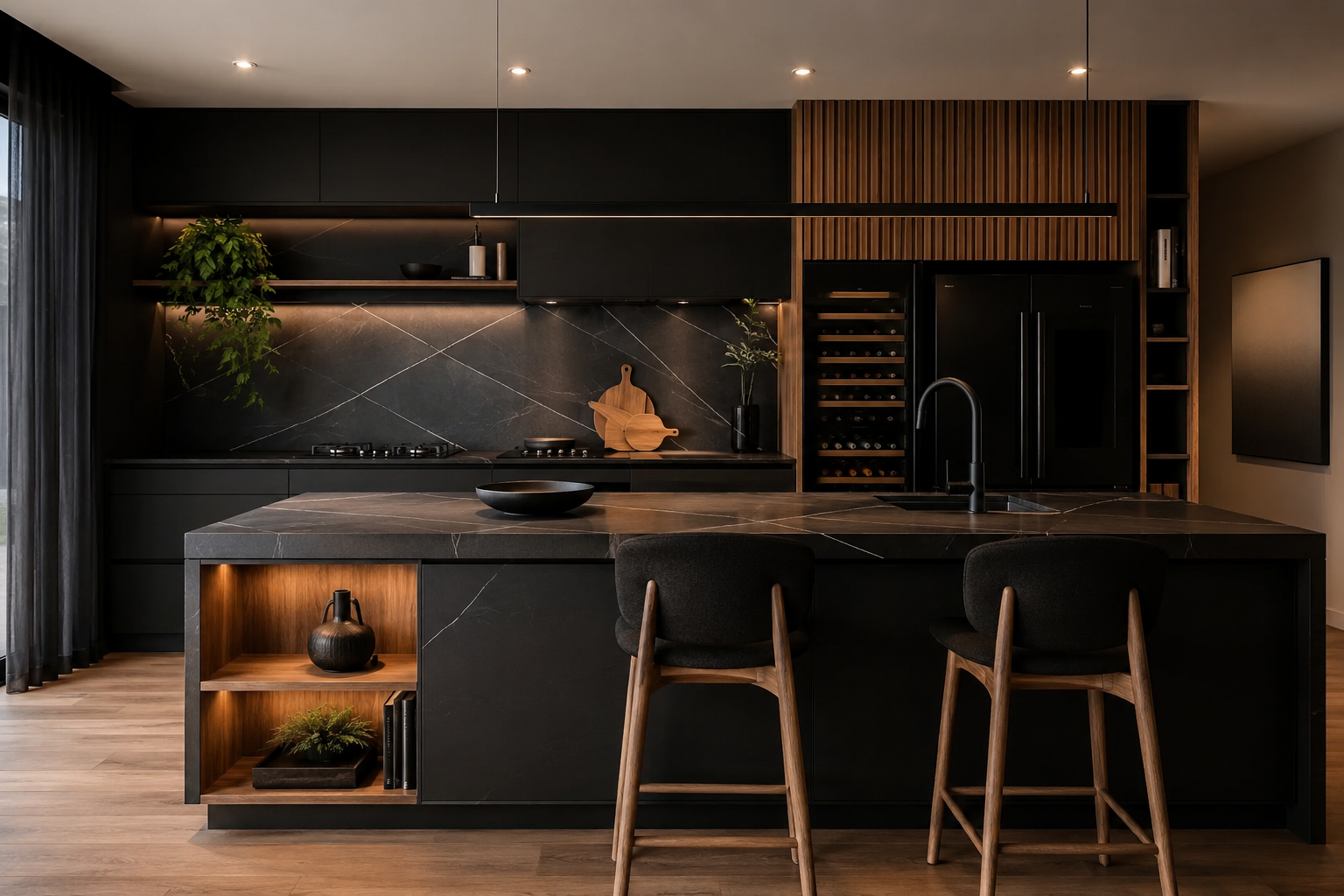 Cocinas en negro y madera que elevan tu espacio Cocinas en negro y madera que elevan tu espacio cocinas en negro y madera que elevan tu espacio 6