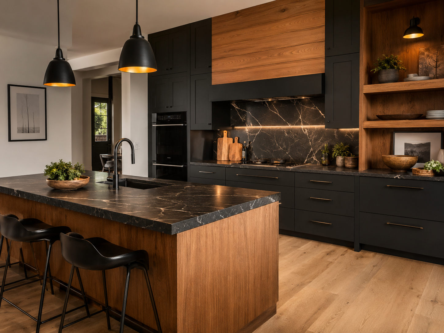 Cocinas en negro y madera que elevan tu espacio Cocinas en negro y madera que elevan tu espacio cocinas en negro y madera que elevan tu espacio