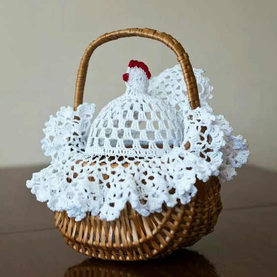 como decorar cestas con crochet 2
