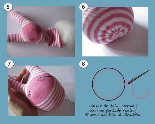 como hacer conejitos de pascua con calcetines 9