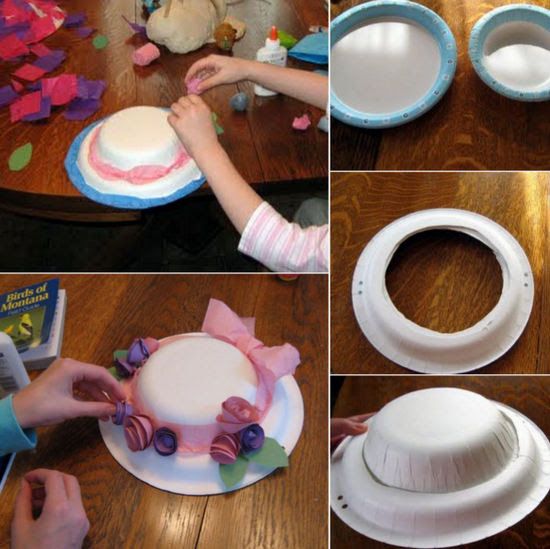 como hacer sombreros de fiesta con platos de papel 8