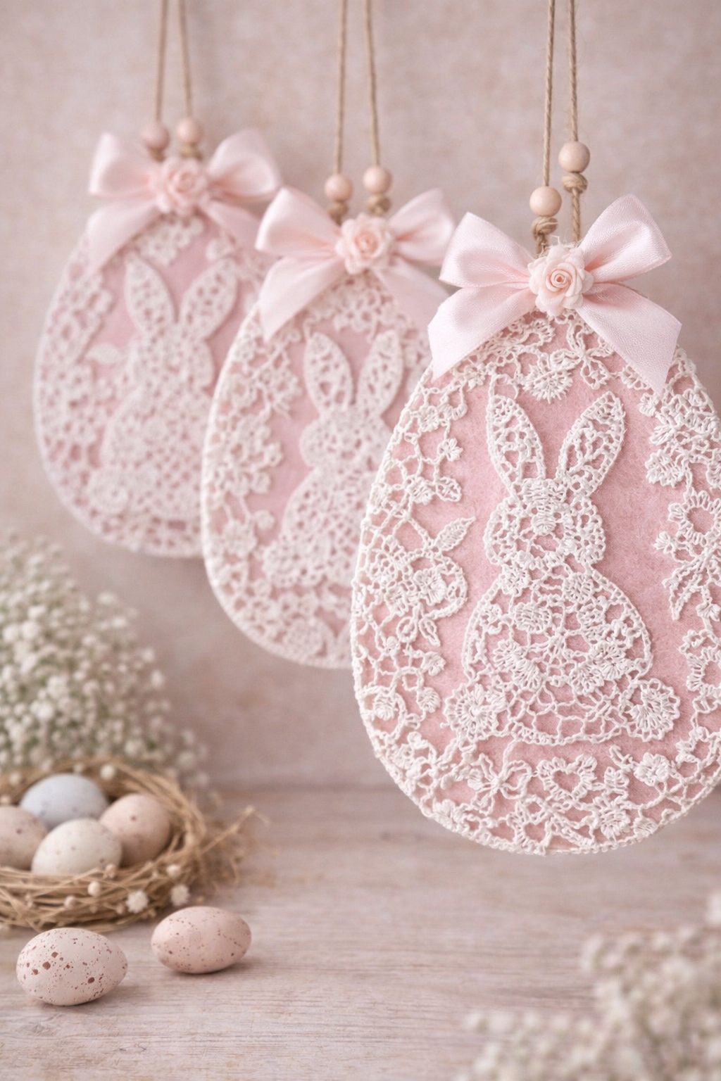 Conejitos de Pascua con encaje: ideas delicadas, elegantes y creativas Conejitos de Pascua con encaje: ideas delicadas, elegantes y creativas conejitos de pascua con encaje 2