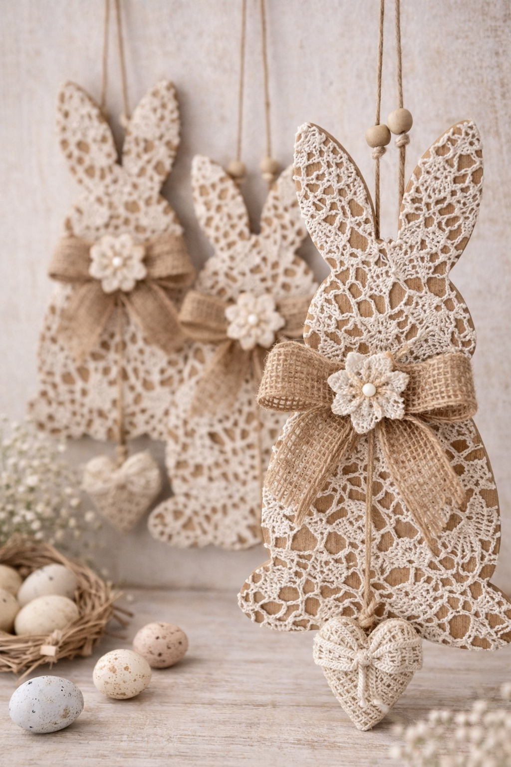 Conejitos de Pascua con encaje: ideas delicadas, elegantes y creativas Conejitos de Pascua con encaje: ideas delicadas, elegantes y creativas conejitos de pascua con encaje