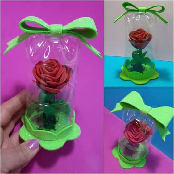 cupulas de flores con material reciclado 6