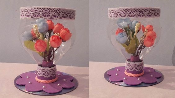 cupulas de flores con material reciclado 7