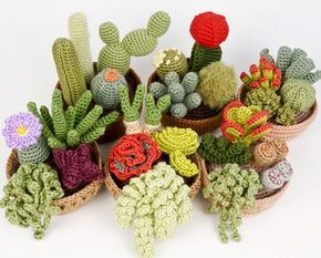 decoracion plantas en crochet 13