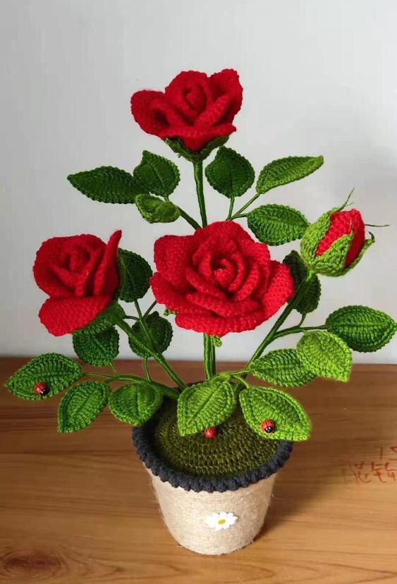 decoracion plantas en crochet 4