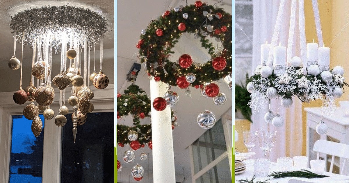 decoraciones navidenas con coronas colgantes