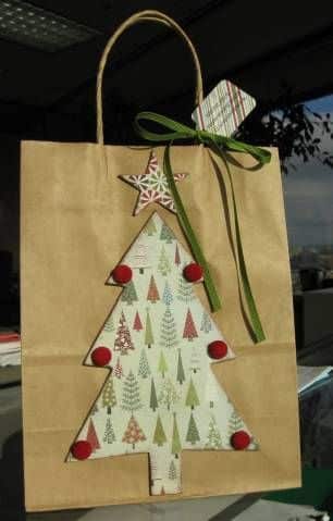 decorar bolsas de papel para regalos de navidad 13