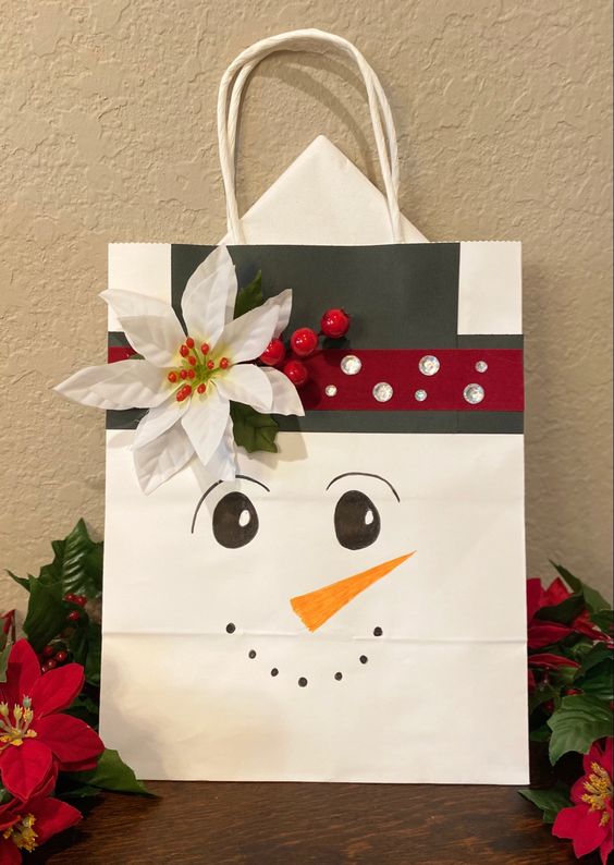 decorar bolsas de papel para regalos de navidad 2