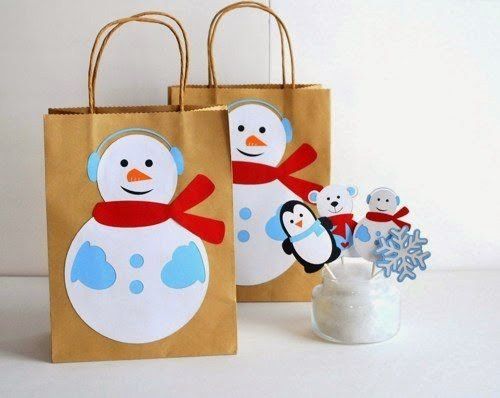 decorar bolsas de papel para regalos de navidad 8