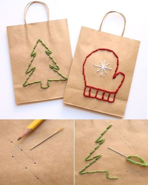 decorar bolsas de papel para regalos de navidad