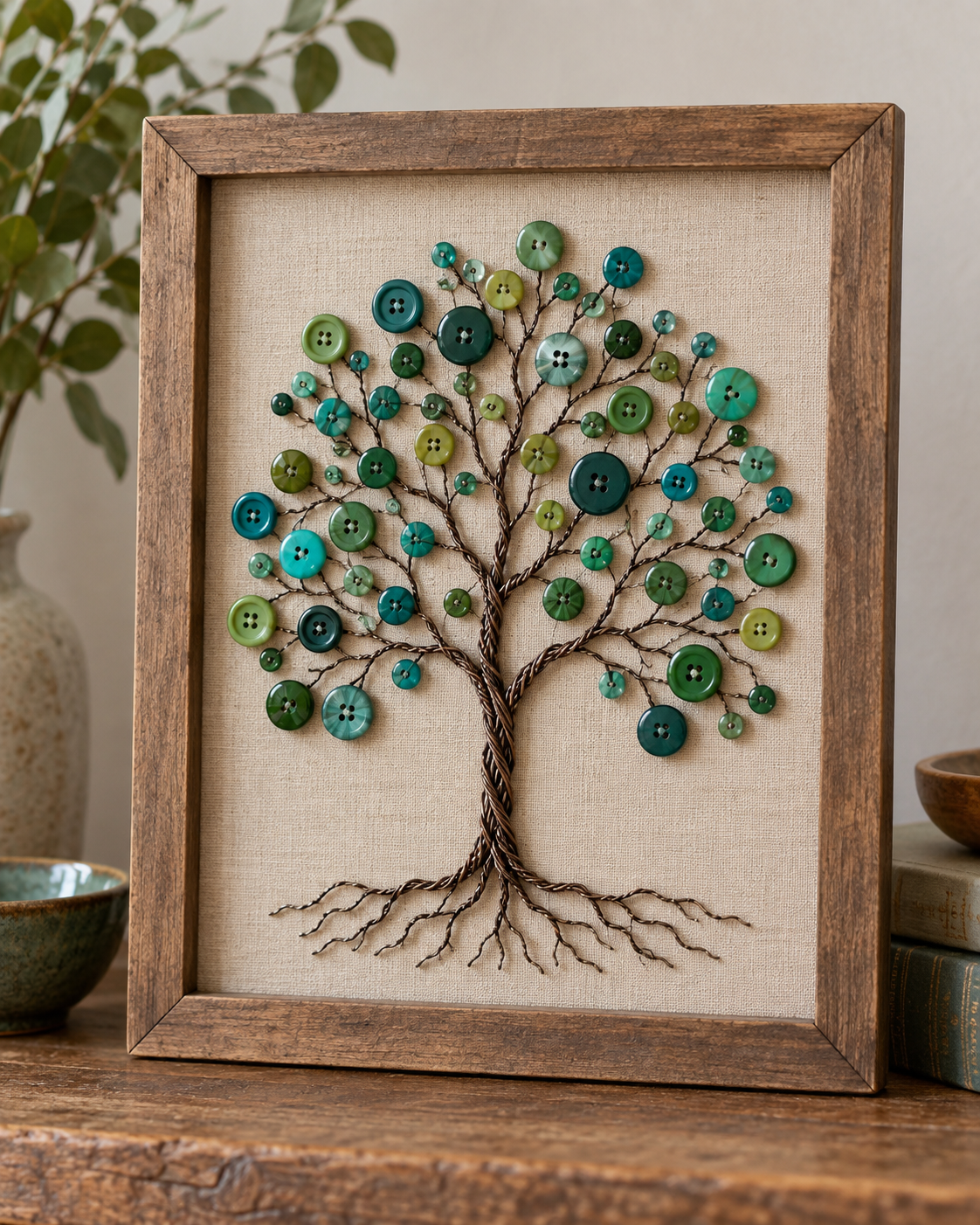 Hermosos árboles de alambre y botones para decorar tu hogar Hermosos árboles de alambre y botones para decorar tu hogar ermosos arboles de alambre y botones para decorar tu hogar 1