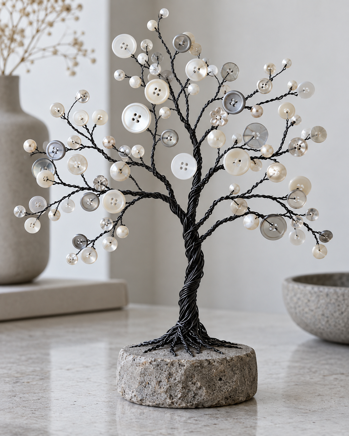 Hermosos árboles de alambre y botones para decorar tu hogar Hermosos árboles de alambre y botones para decorar tu hogar ermosos arboles de alambre y botones para decorar tu hogar 3