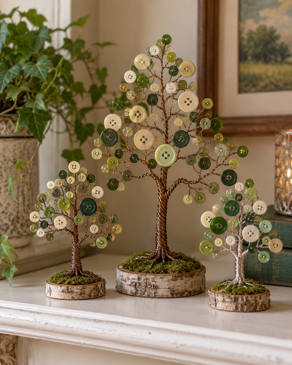Hermosos árboles de alambre y botones para decorar tu hogar Hermosos árboles de alambre y botones para decorar tu hogar ermosos arboles de alambre y botones para decorar tu hogar 5