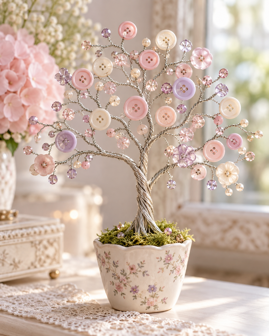 Hermosos árboles de alambre y botones para decorar tu hogar Hermosos árboles de alambre y botones para decorar tu hogar ermosos arboles de alambre y botones para decorar tu hogar