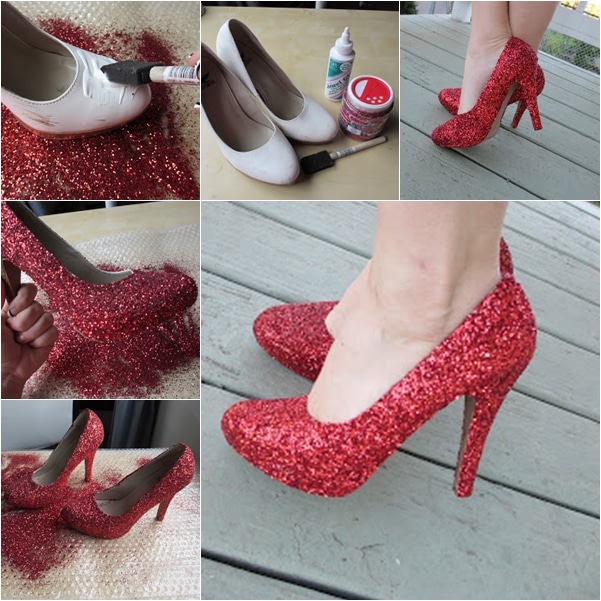glittery shoes wonderful DIY