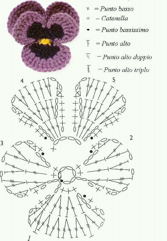 graficos de aretes de flores de ganchillo 1