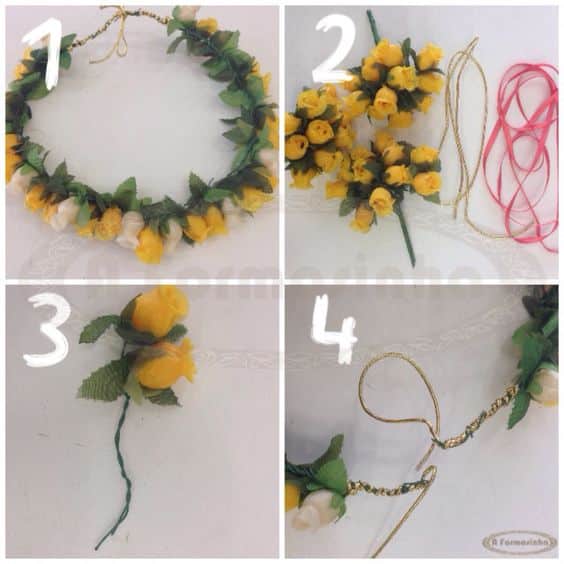 hacer coronas de flores para el cabello 4