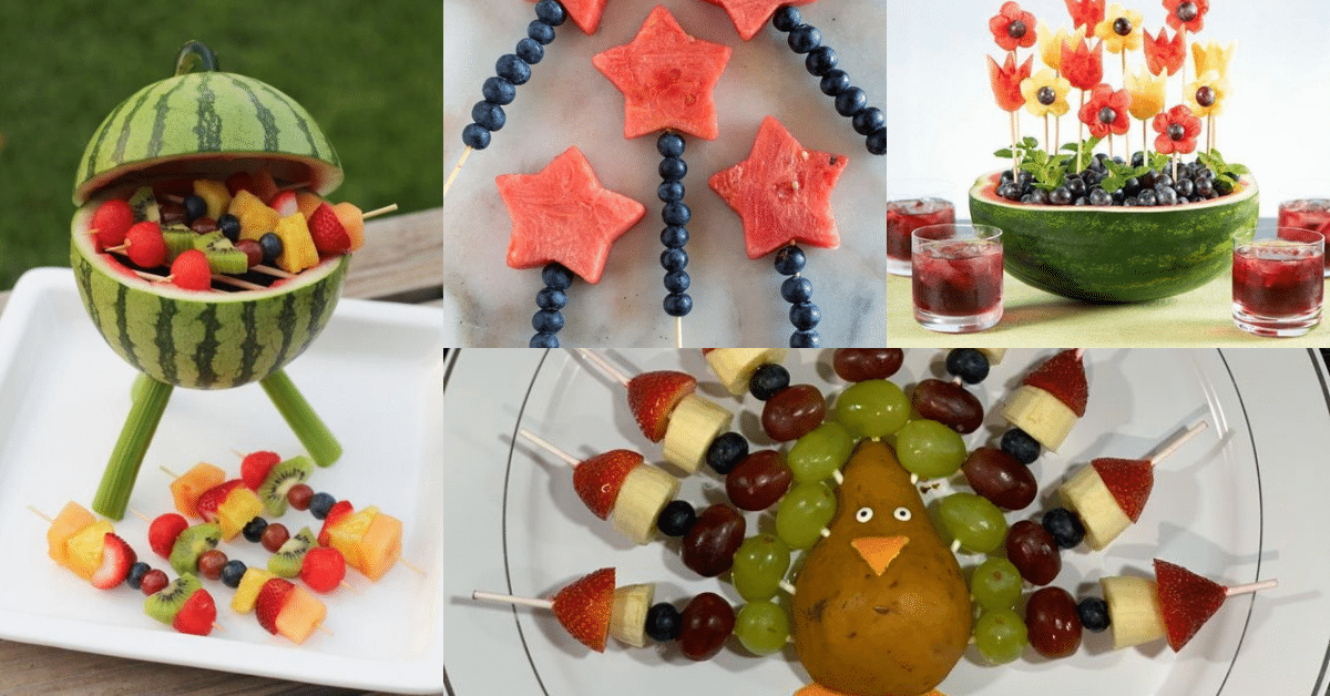 ideas creativas de brochetas de frutas