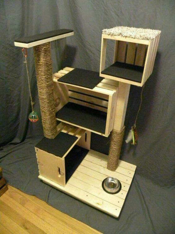 ideas creativas de casitas para gatos con palets 1