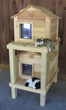 ideas creativas de casitas para gatos con palets 3