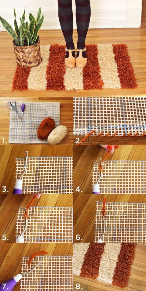 ideas creativas de hacer alfombras lana
