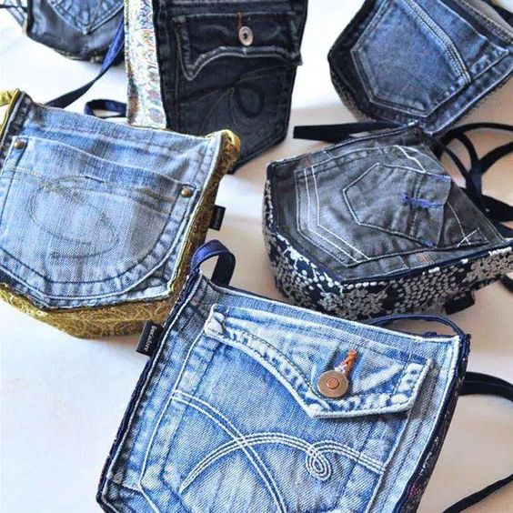 ideas creativas hechas con bolsillos de jeans 10