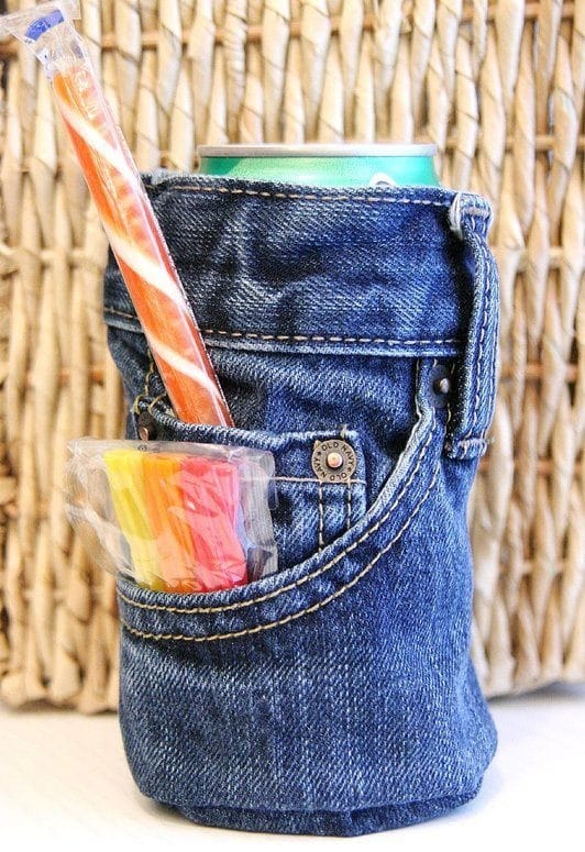 ideas creativas hechas con bolsillos de jeans 2