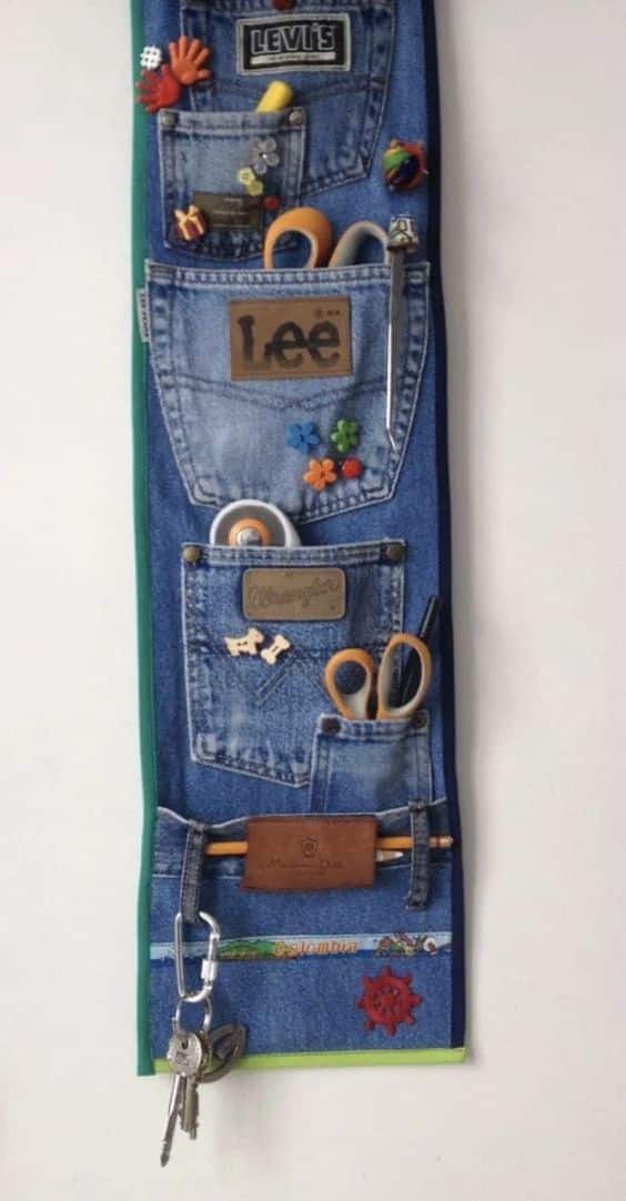 ideas creativas hechas con bolsillos de jeans 5