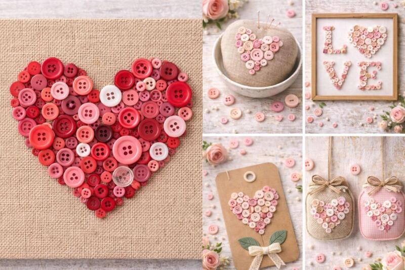 Por qué los corazones con botones funcionan tan bien ideas de corazones hechos con botones