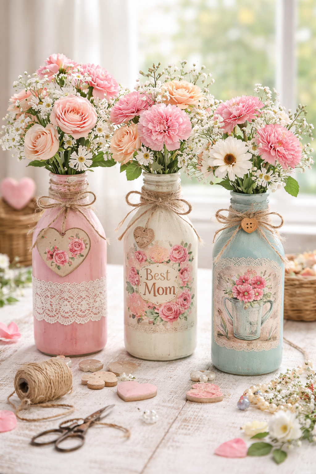 Ideas de decoración con botellas de vidrio para el Día de la Madre Ideas de decoración con botellas de vidrio para el Día de la Madre ideas de decoracion con botellas de vidrio para el dia de la madre
