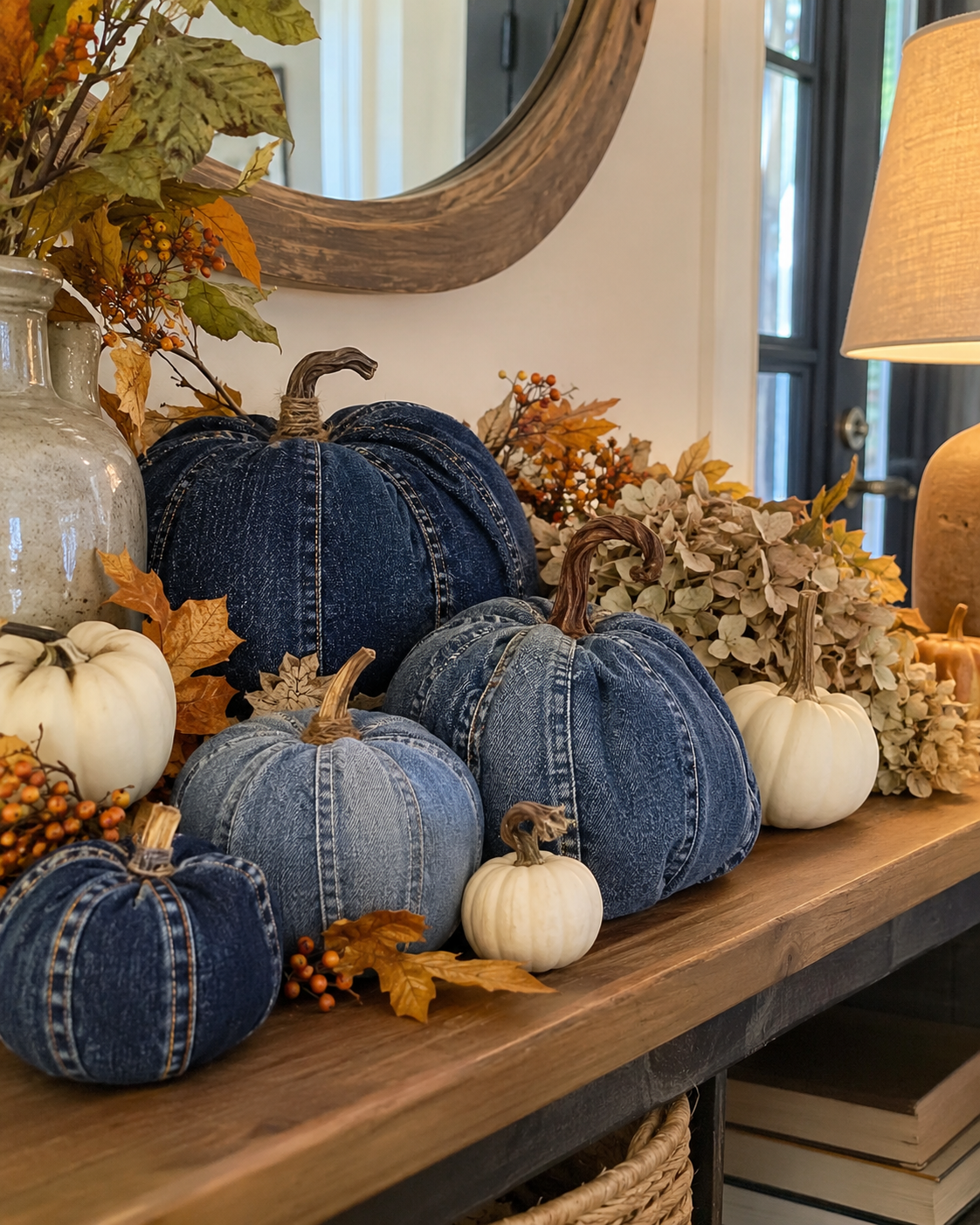 Ideas para hacer calabazas con tela de jeans o mezclilla Ideas para hacer calabazas con tela de jeans o mezclilla ideas para hacer calabazas con tela de jeans o mezclilla 6
